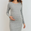 Load image into Gallery viewer, Brushed Ribbed Hacci Maternity Round Neck Dress