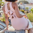 Load image into Gallery viewer, Solid Bodycon Sexy Ribbon Back Tie Detail