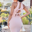 Load image into Gallery viewer, Solid Bodycon Sexy Ribbon Back Tie Detail