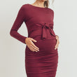 Load image into Gallery viewer, Rayon Modal Front Tie Maternity Nursing Dress