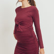 Load image into Gallery viewer, Rayon Modal Front Tie Maternity Nursing Dress
