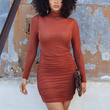 Load image into Gallery viewer, Side Shirring Back Button Mesh Dress