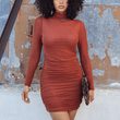 Load image into Gallery viewer, Side Shirring Back Button Mesh Dress