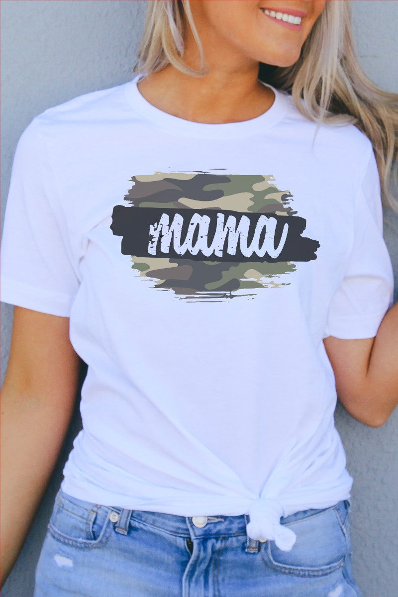 Military Mama Paint Stroke Camo T-shirt